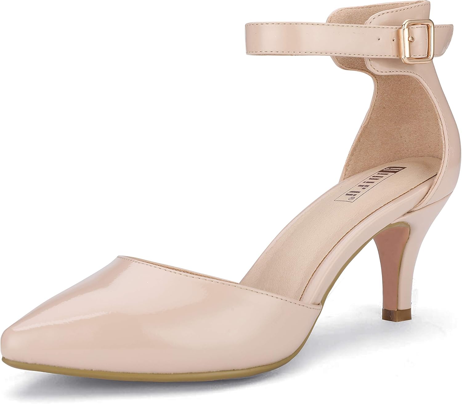 IDIFU Women's D'Orsay Pumps Low Kitten Heels for Dressy Occasions