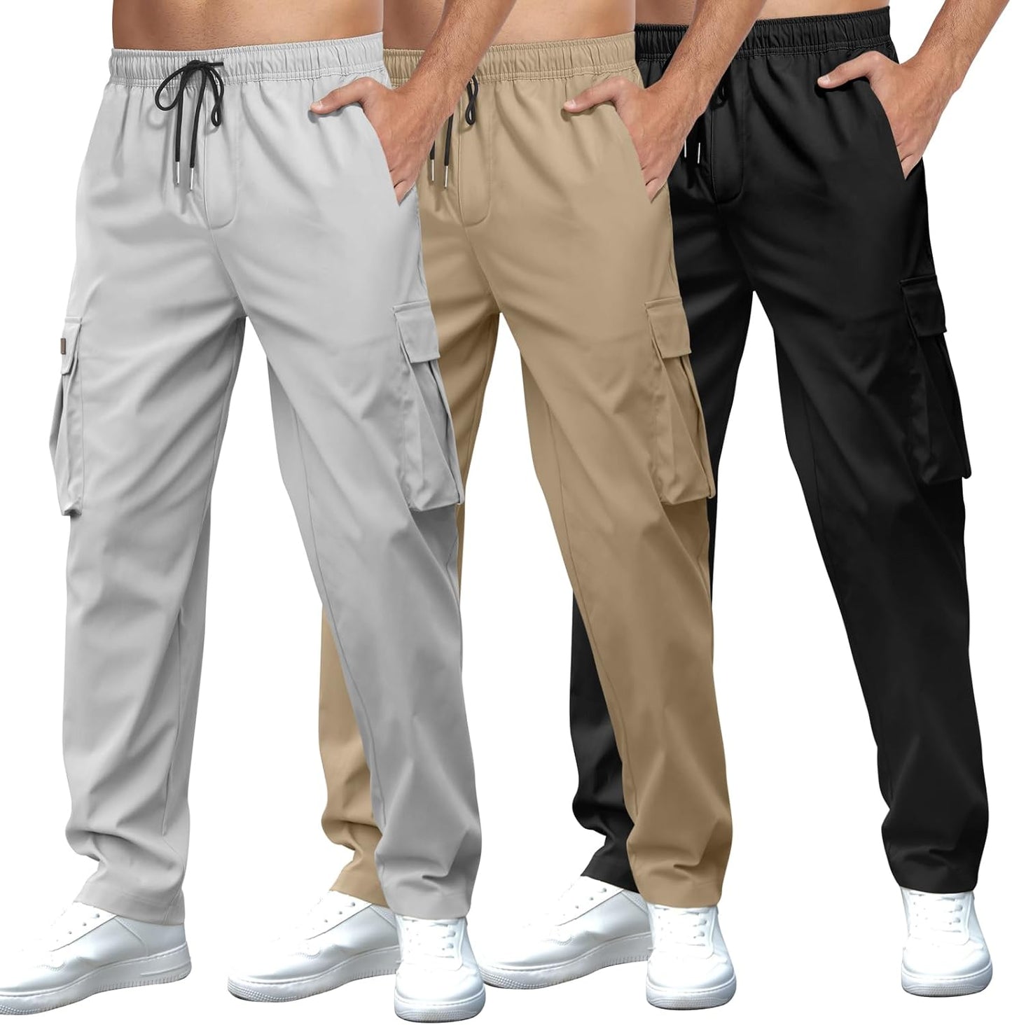 Men's Casual Cargo Sweatpants with Multi Pockets for Comfort