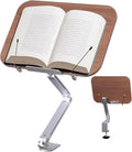 Book Stand for Reading - Adjustable Wood Desk Clamp Cookbook Holder