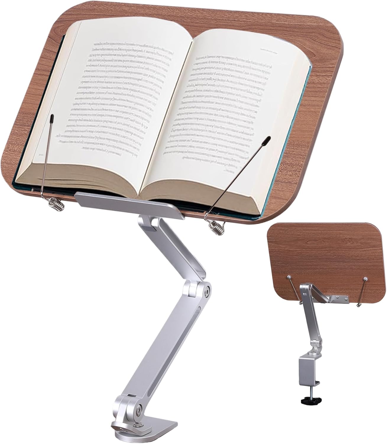 ASIEIT Book Stand for Reading - Adjustable Wood Desk Holder