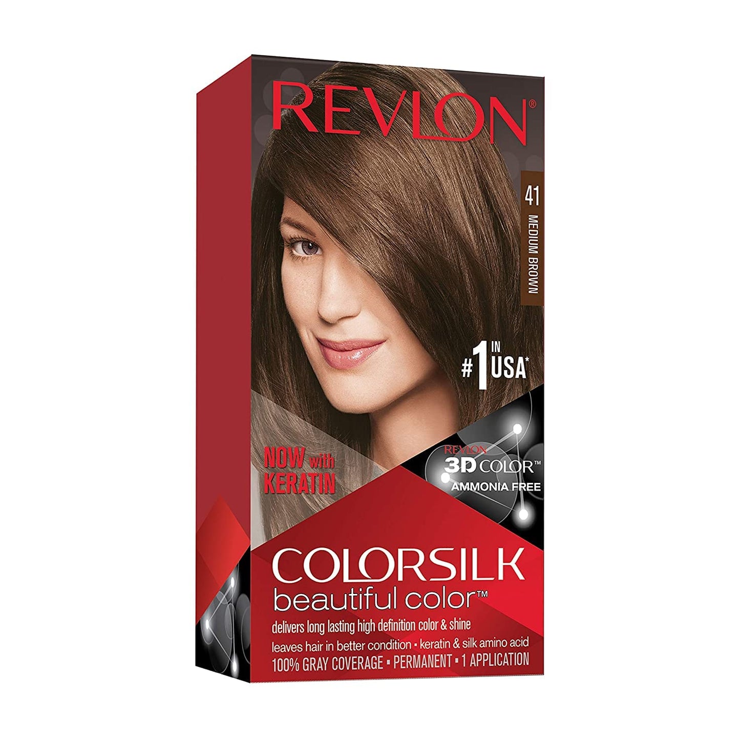 Revlon ColorSilk Beautiful Color 41 Medium Brown Hair Dye Kit