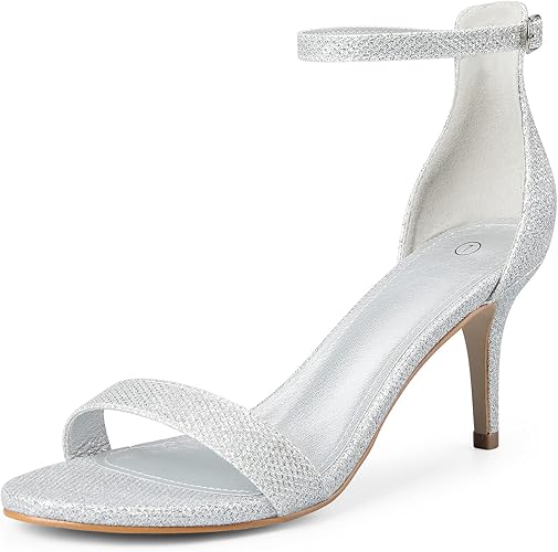 mysoft Women's Stilettos Classic Strappy Open Toe Pump Heel Sandals