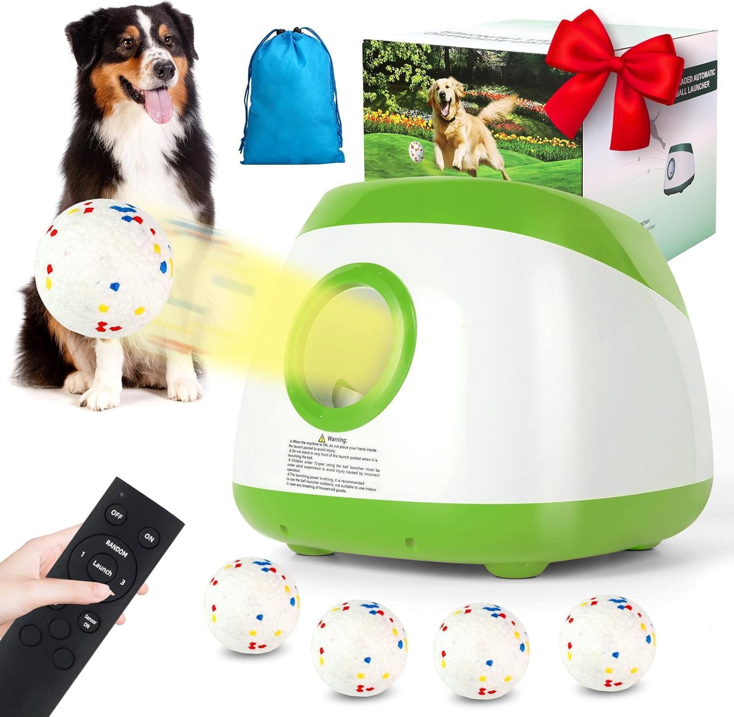 Automatic Ball Launcher for Dogs - Rechargeable Dog Ball Thrower