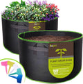 2-Pack 50 Gallon Fabric Flower Pots Grow Bags - Durable Breathable