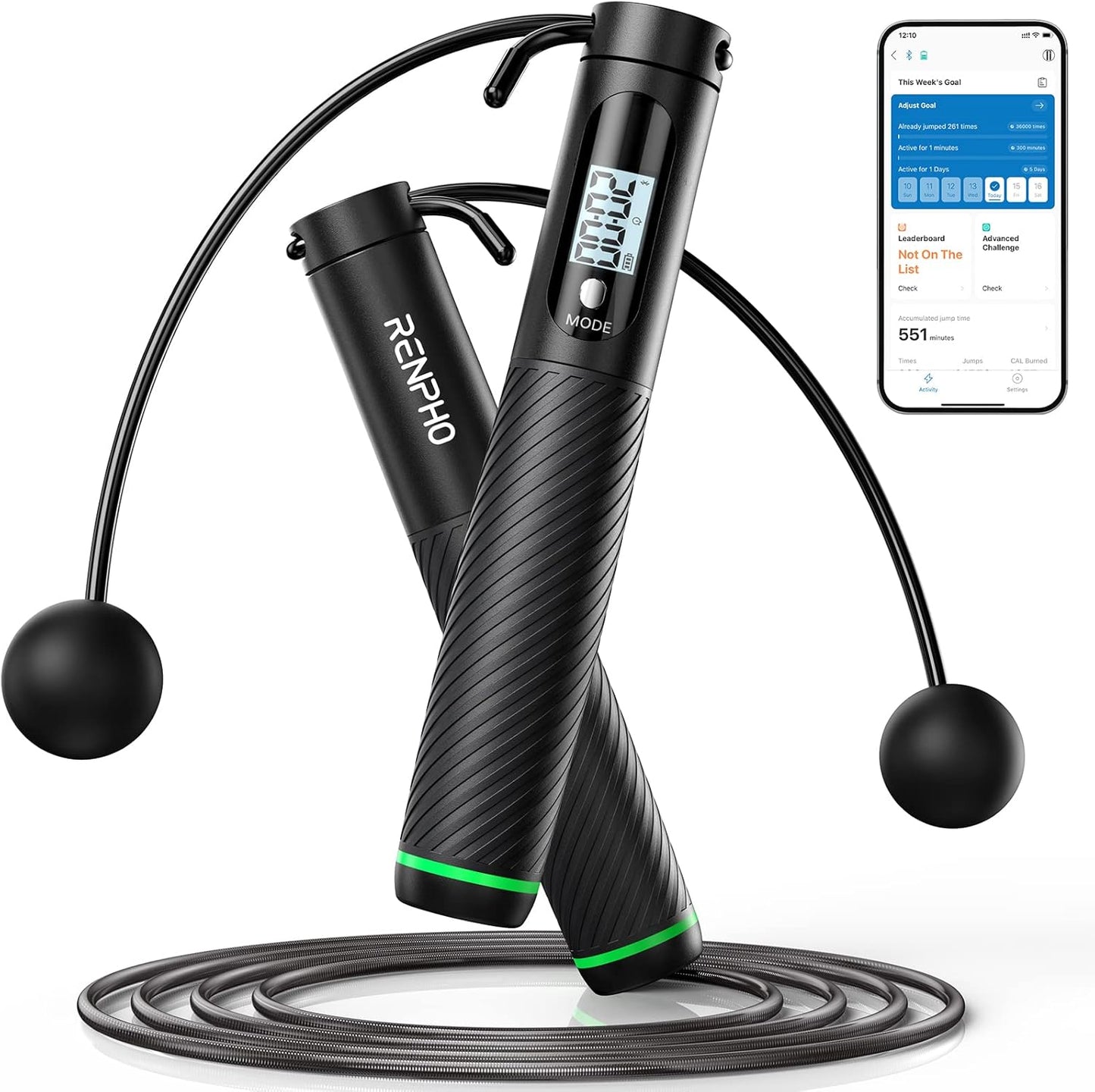 RENPHO Smart Jump Rope - Burn Calories Anywhere!