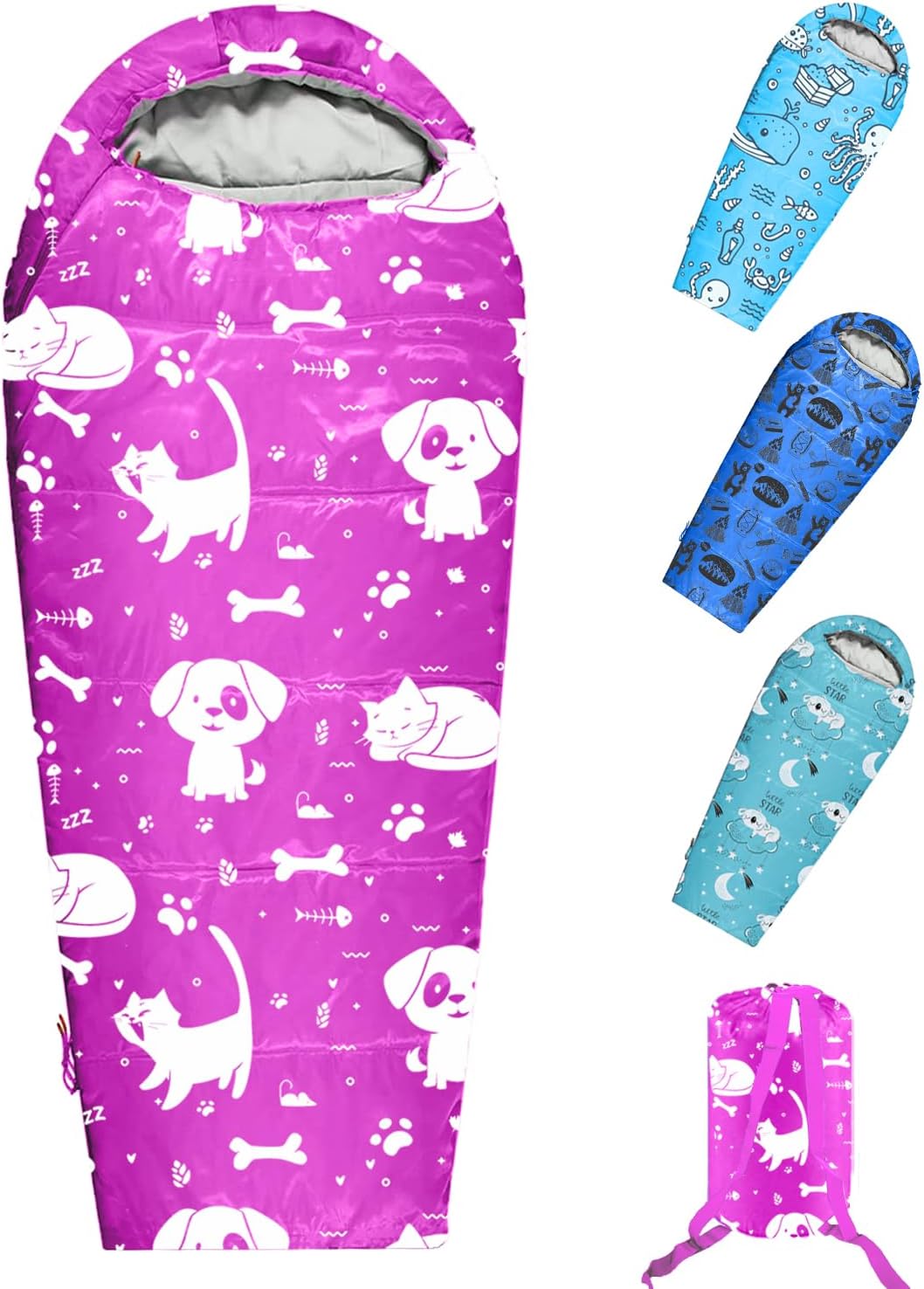 KidzAdventure Mummy Style Kids Sleeping Bag with Pillow Sleeve