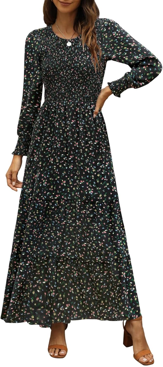 Annebouti Women's Fall Casual Long Sleeve Maxi Dress for All Occasions