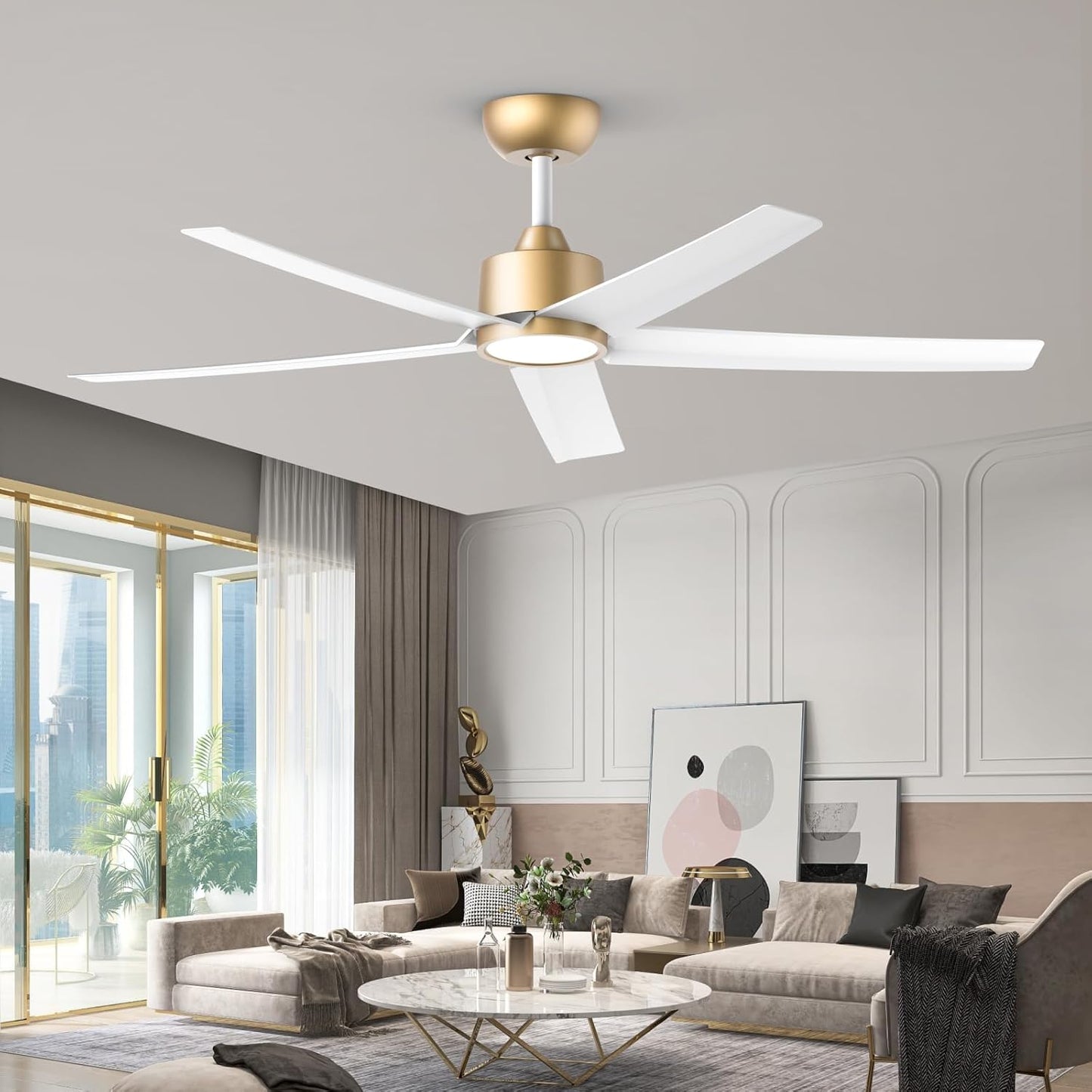 52 Inch Ceiling Fans with Lights and Remote Control for Home