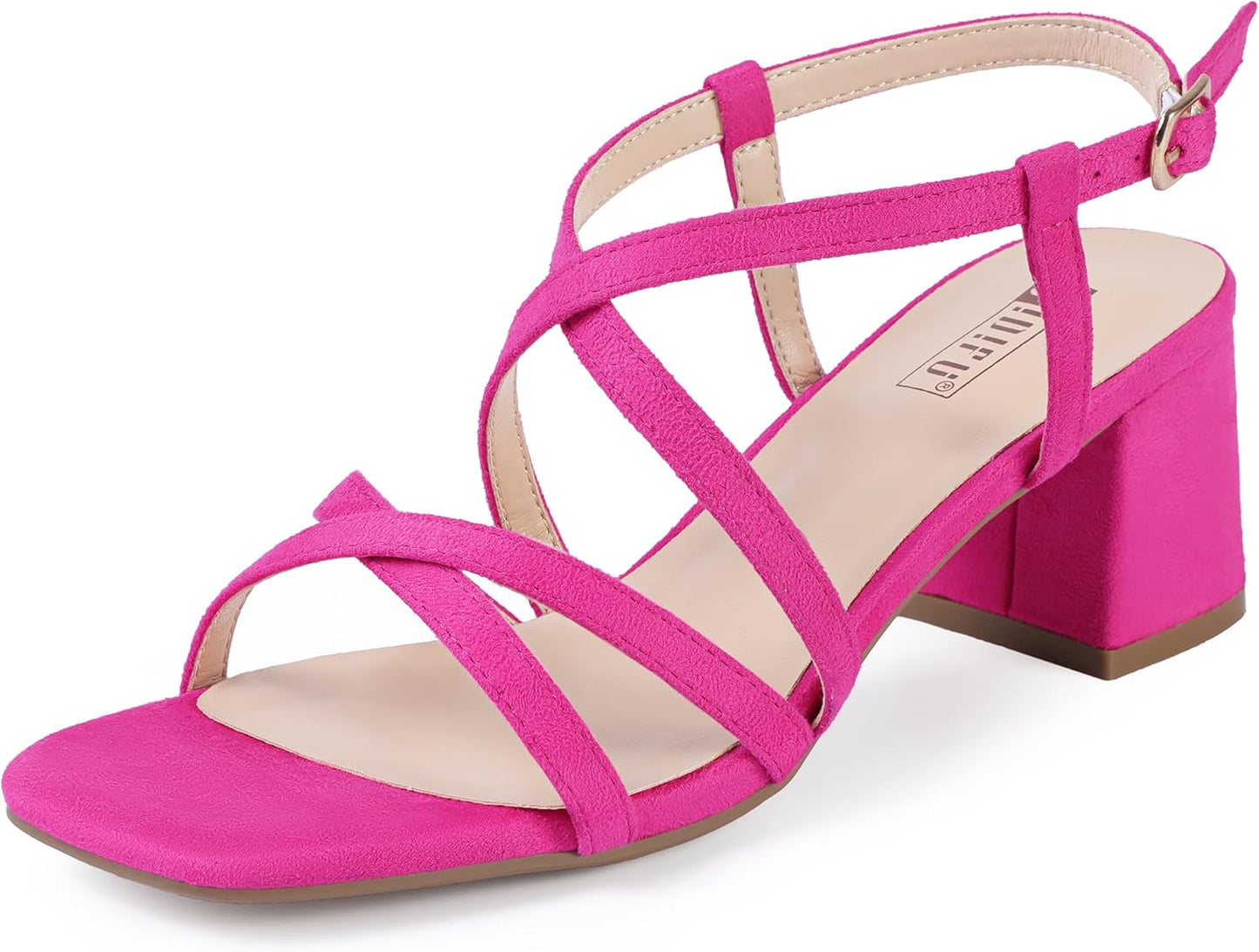 IDIFU Chunky Block Square Toe Heels for Weddings and Parties