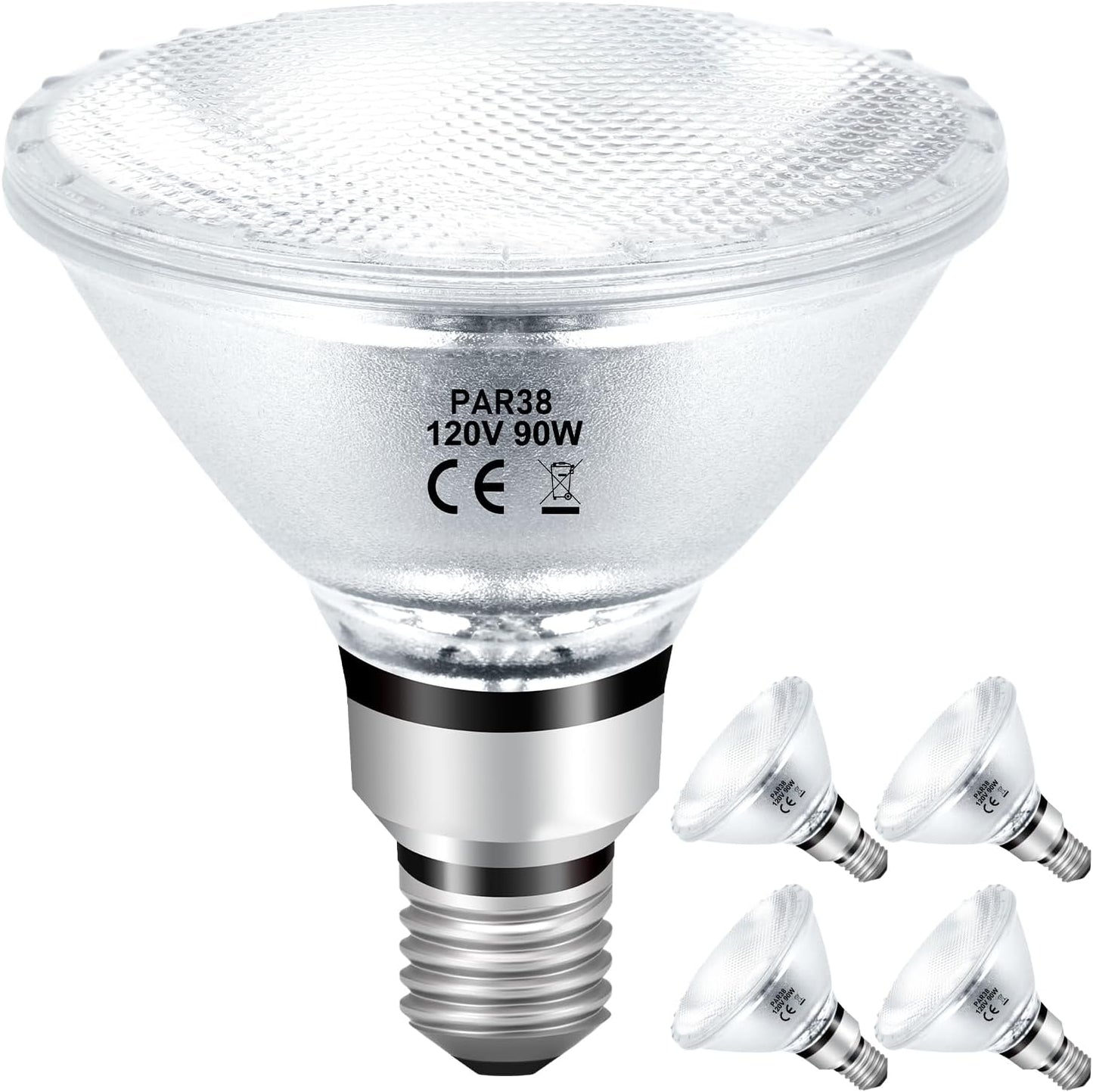 PAR38 Halogen Flood Light Bulbs 90W Dimmable for Indoor Outdoor