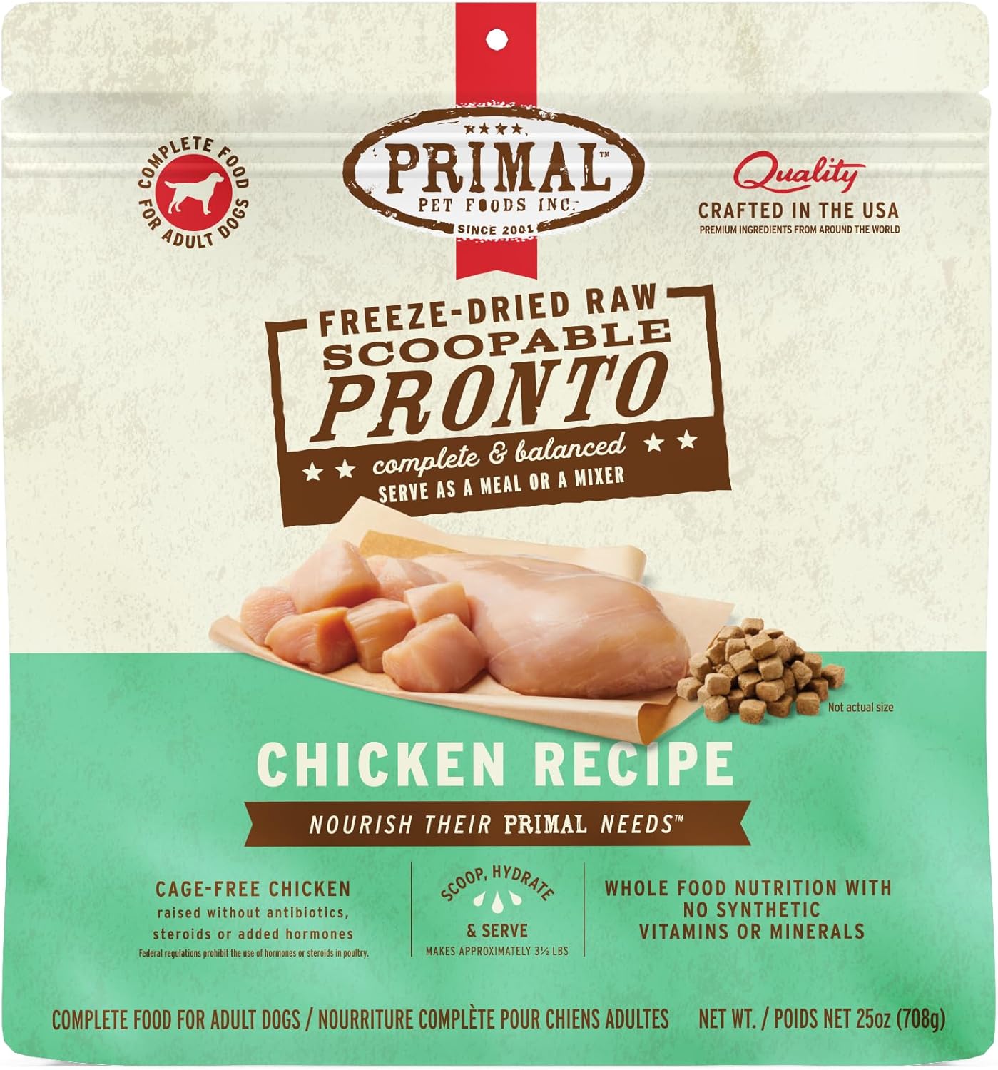 Primal Freeze Dried Dog Food, Pronto Mini Nuggets, Chicken