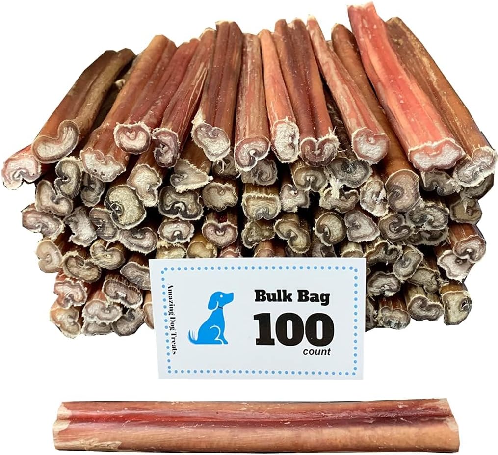 Bully Sticks for Dogs - 6 Inch Medium Size Treats in Bulk