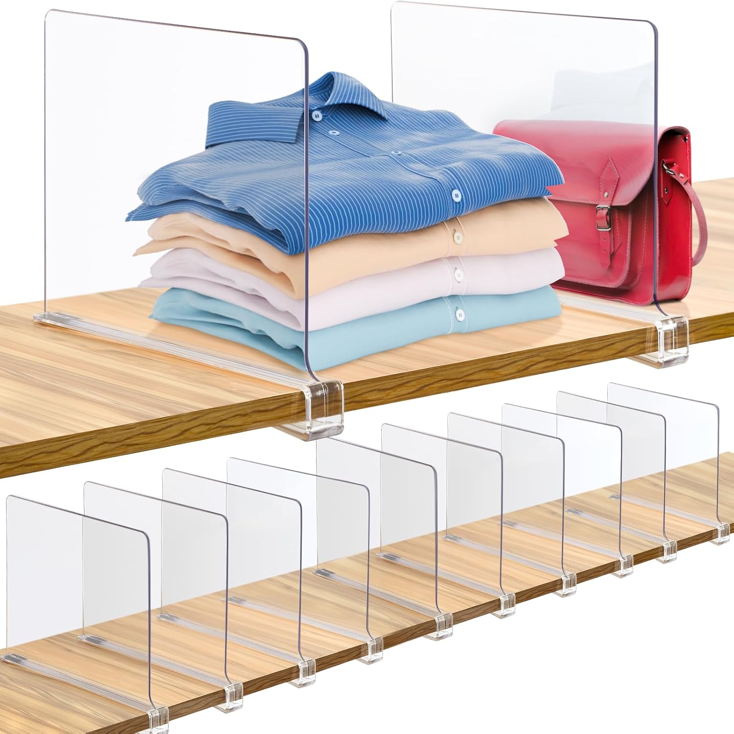 Acrylic Shelf Dividers for Closet Organization and Storage