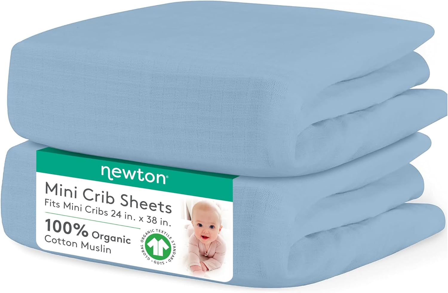 Newton Baby Mini Crib Sheets 2-Pack for Safe Sleep and Comfort