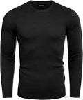 Mens Slim Fit Turtleneck Cable Knit Thermal Pullover Sweater - Slim