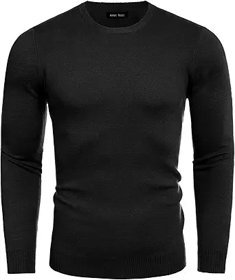 Mens Slim Fit Turtleneck Sweater by ninebull for Stylish Comfort