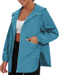 Womens Waterproof Raincoat Lightweight Hooded Windbreaker - Travel can