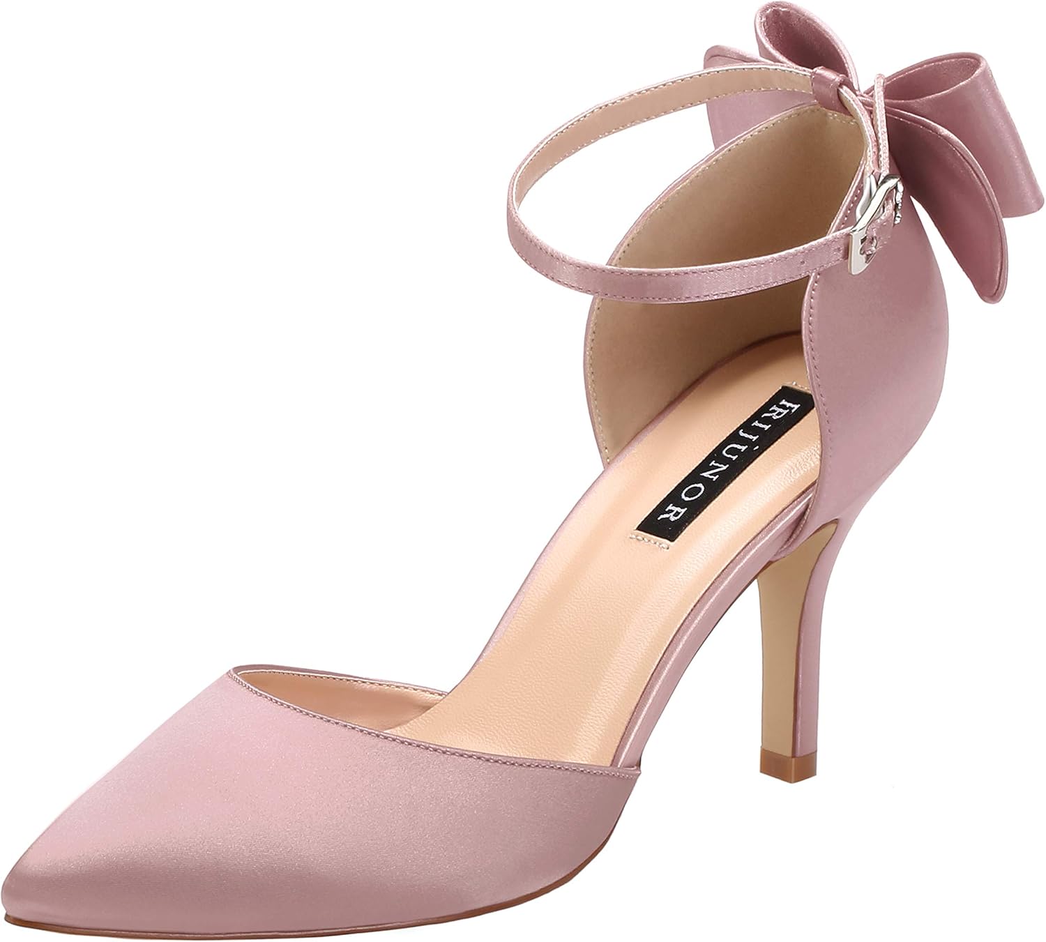 ERIJUNOR Wedding Evening Party Shoes with Comfortable Mid Heels