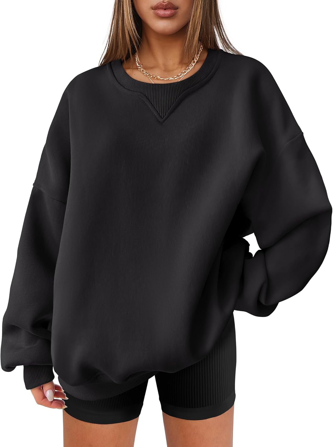 Oversized Sweatshirts for Women - Cozy Crewneck Fleece Style