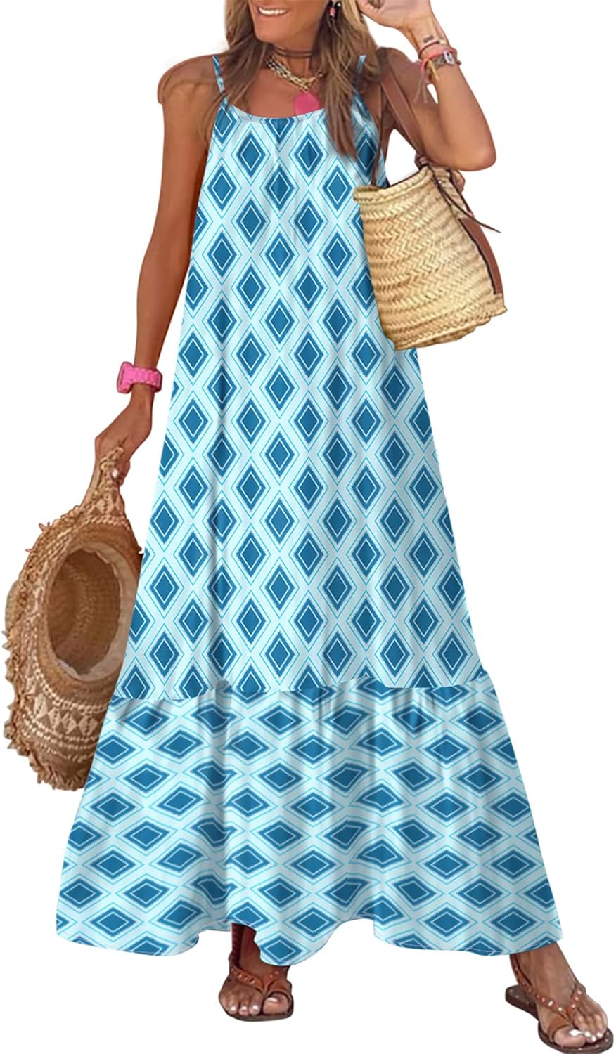 Dokotoo Women Summer Dresses 2025: Flowy Boho Maxi Dress