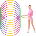 Detachable Fitness Hoop 8 Pack - Adjustable Colorful Exercise Rings