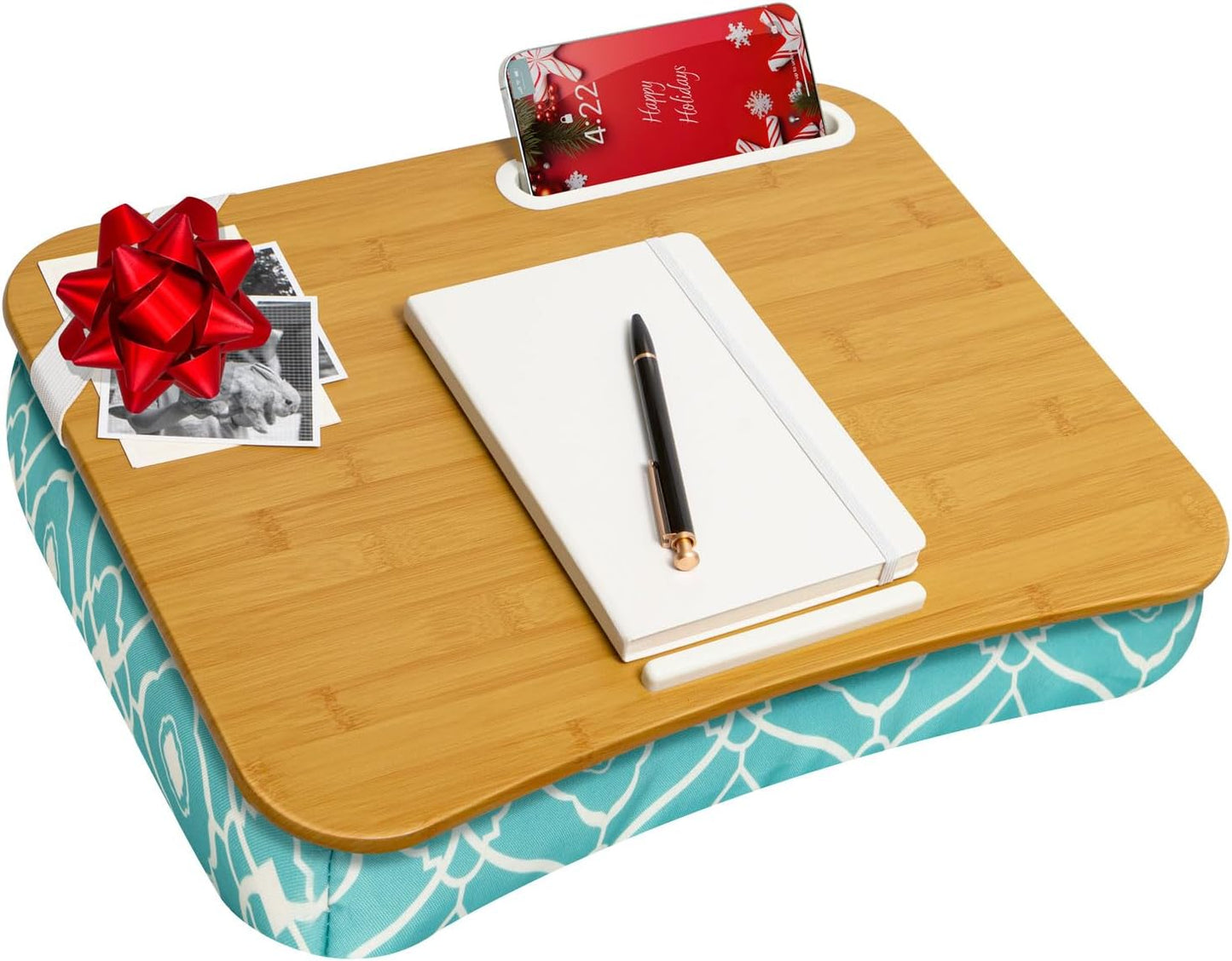 LAPGEAR Designer Lap Desk with Phone Holder for 15.6 Inch Laptops
