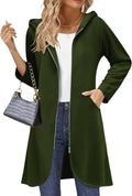 Women's Long Zip Up Hoodie Tunic - Oversized Fleece Coat