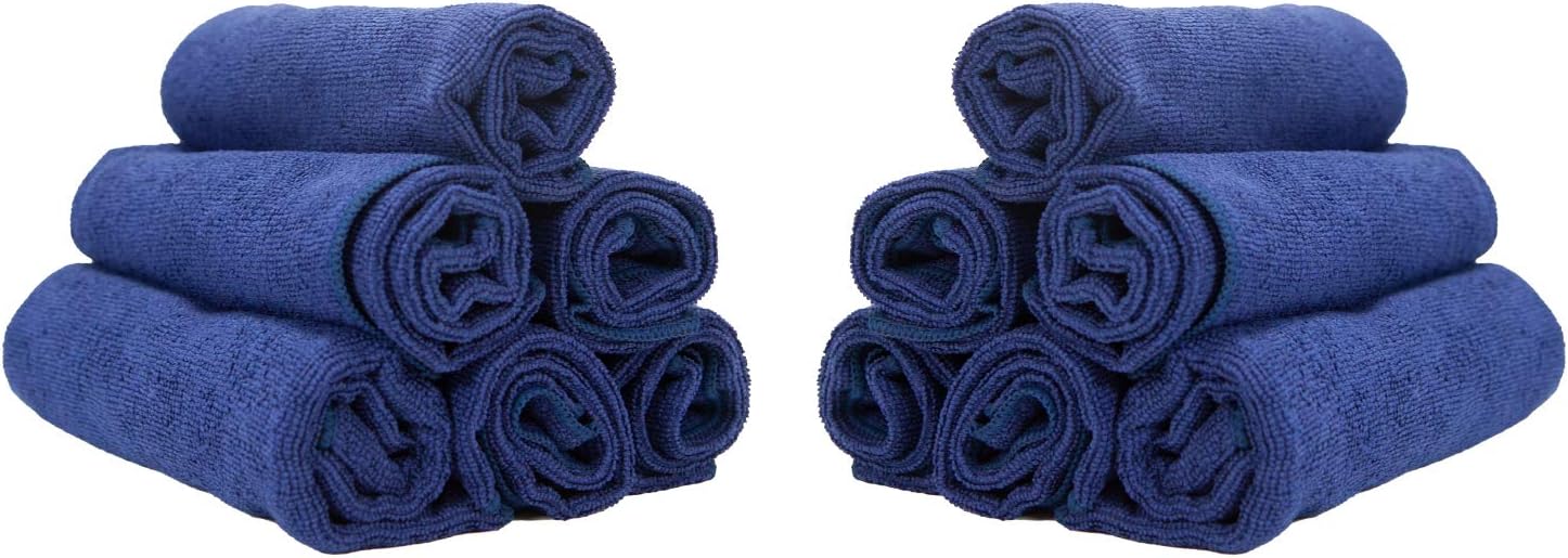 Quick Dry Gym Towels - Pack of 12, Sweat Absorbent, 15x24 in, Navy