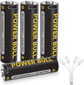 POWER BULL USB Rechargeable AA Batteries - 3600mWh, 1000+ Cycles