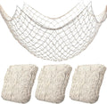 3 Pack Fish Net Decorations for Party - Natural Cotton Nautical Decor