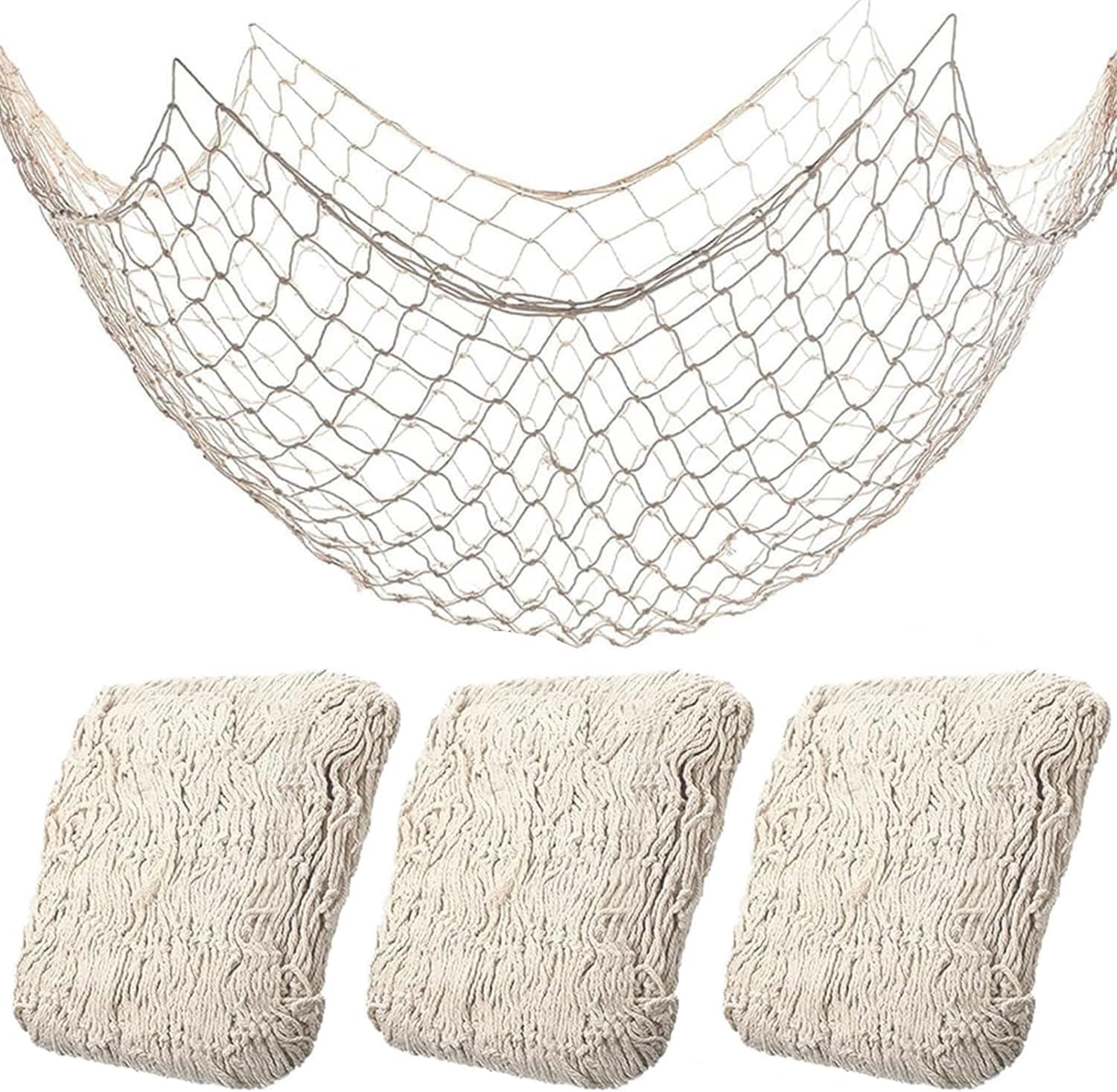 3 Pack Nautical Fish Net Decor Set - Create Perfect Pirate Party Vibes!