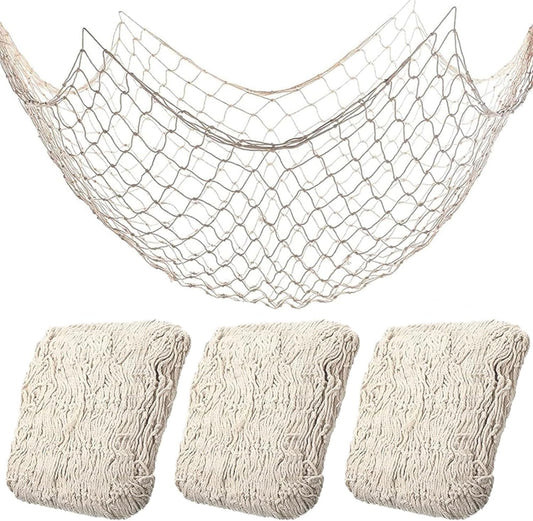 3 Pack Nautical Fish Net Decor Set - Create Perfect Pirate Party Vibes!