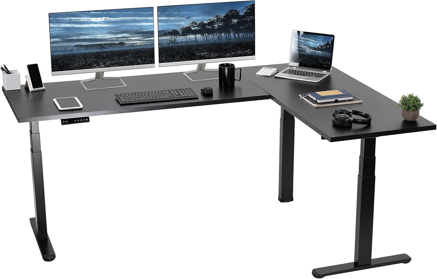 Height Adjustable L-Shaped Stand Up Desk by VIVO