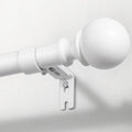 1 in White Adjustable Curtain Rod 120 to 240 in - Heavy Duty