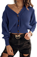 Febriajuce Women's Cropped Long Sleeve V-Neck Cardigan for Style