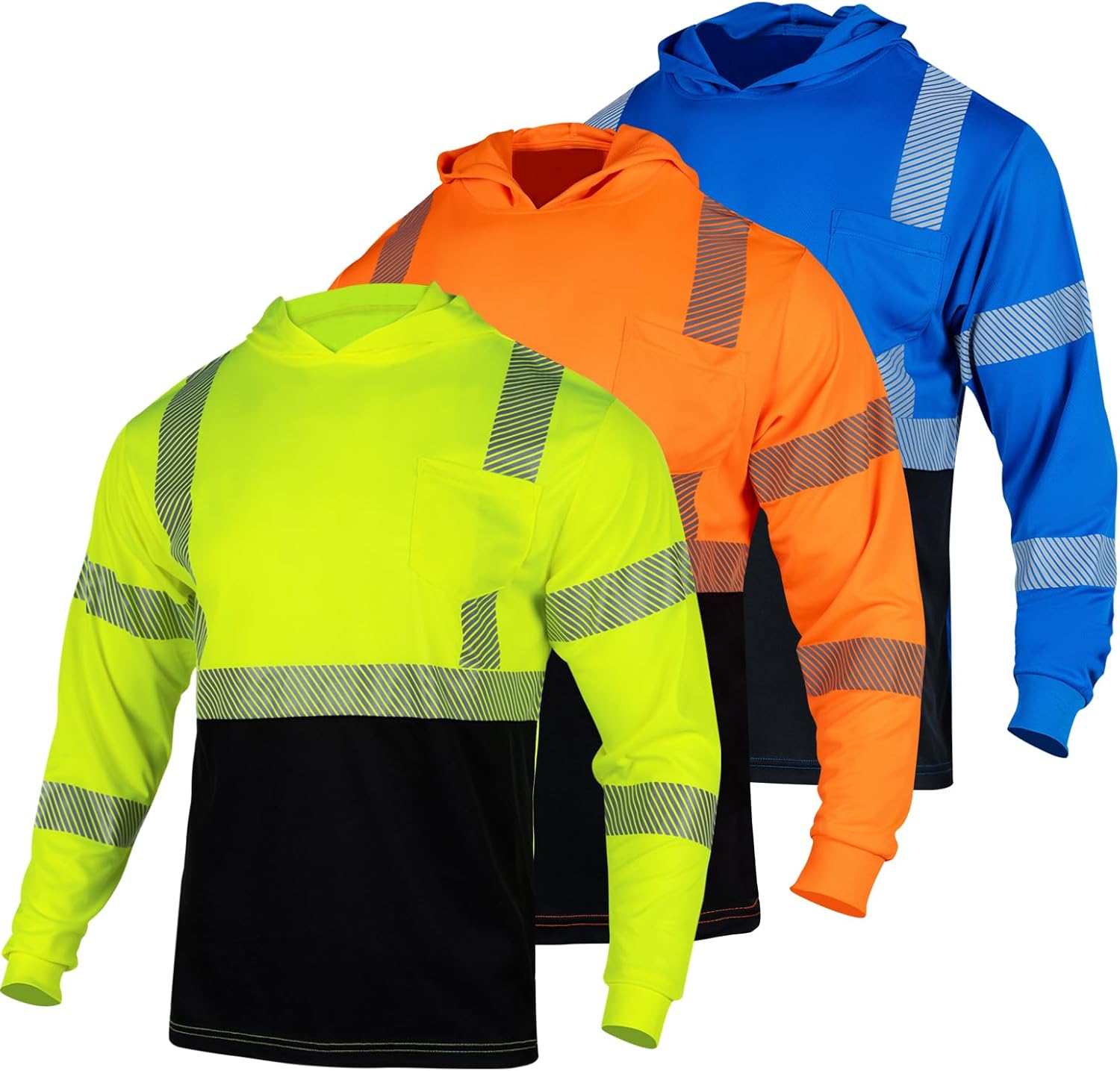 FONIRRA Hi Vis Shirts for Men Safety Reflective Long Sleeve Work