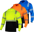 Hi Vis Safety Long Sleeve Shirt 3 Pack - ANSI Class 3 Reflective