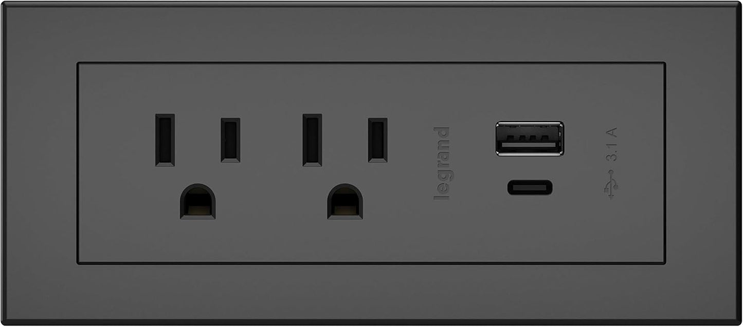 Legrand Wiremold RDZCBK Power Center with USB for Easy Charging