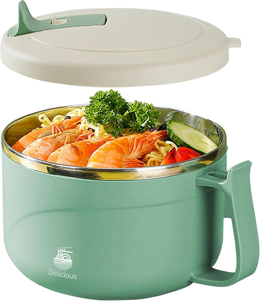 Stainless Steel Ramen Bowl with Lid - 42 oz