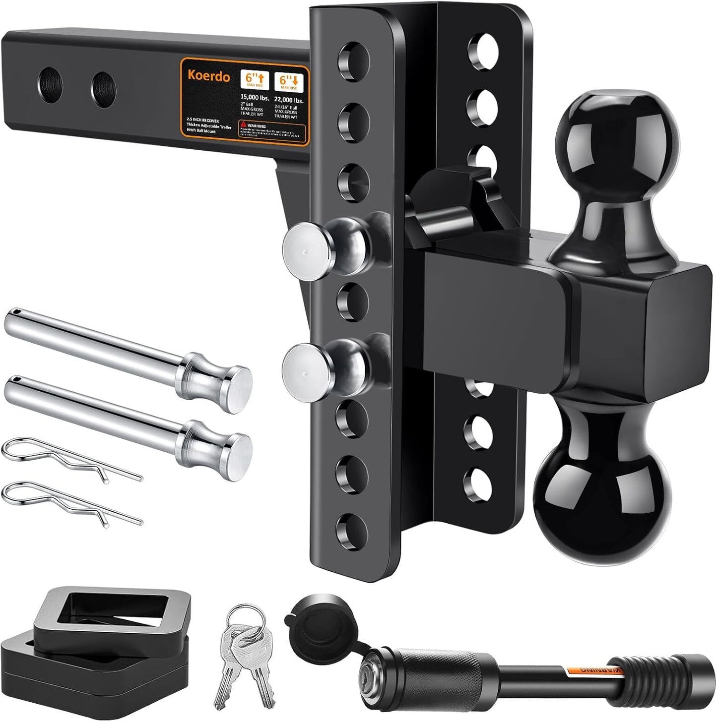 Adjustable Trailer Hitch with 2.5 inch Receiver for Towing