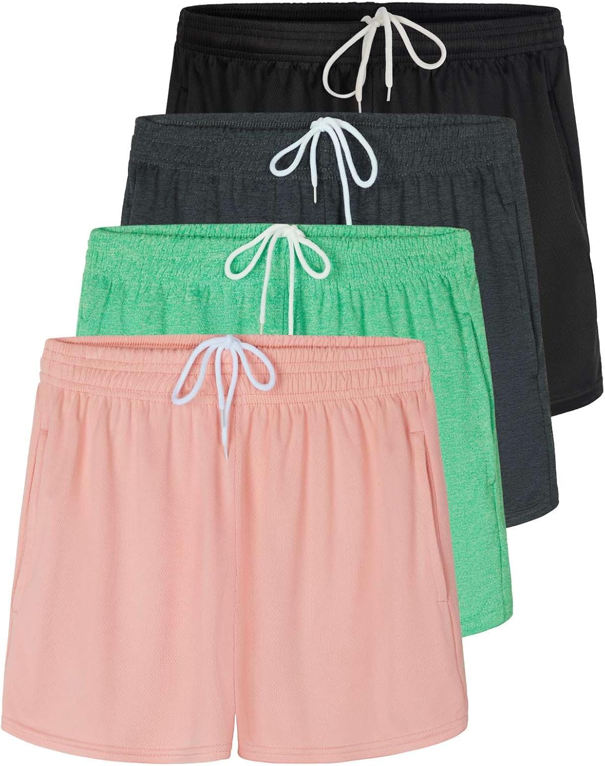 Real Essentials Womens Active Athletic Performance Mesh Shorts