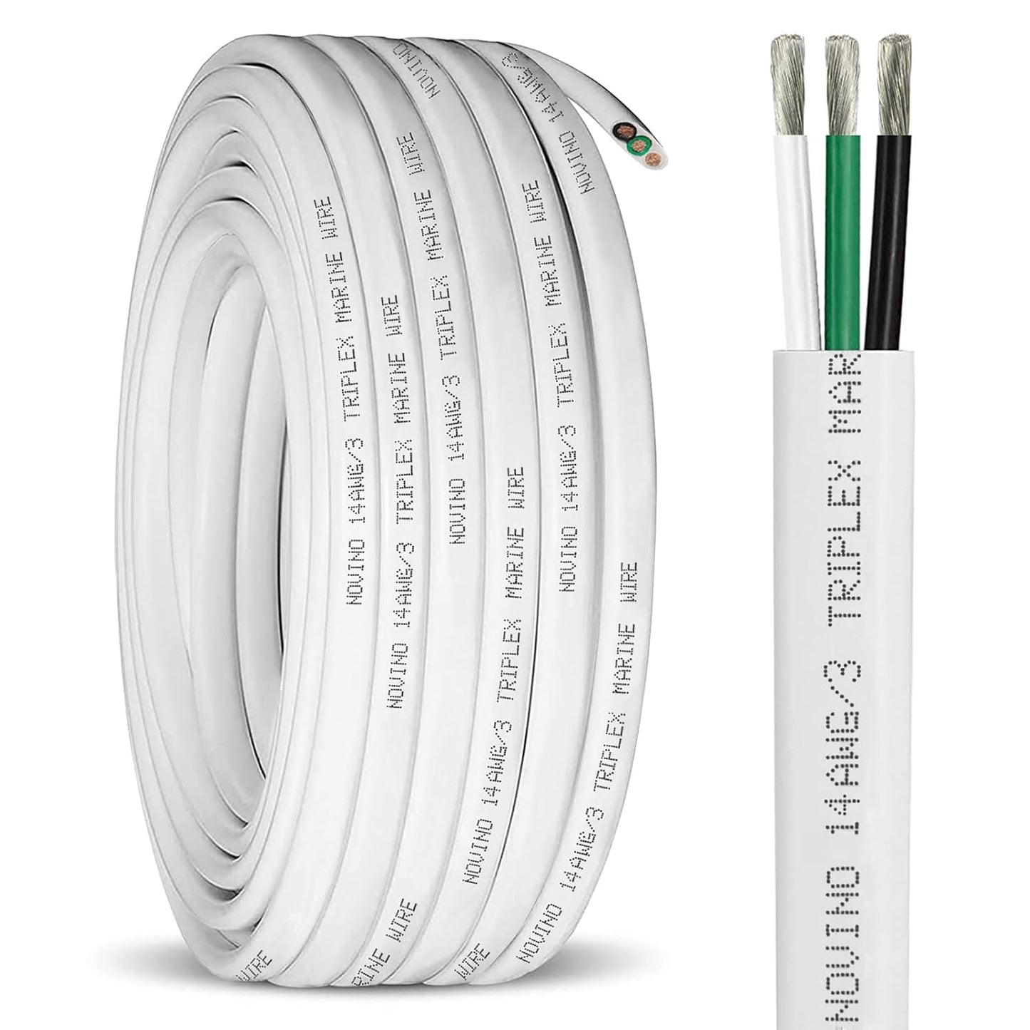 Marine Wire 14 Gauge - Durable Triplex Boat Cable for All Uses