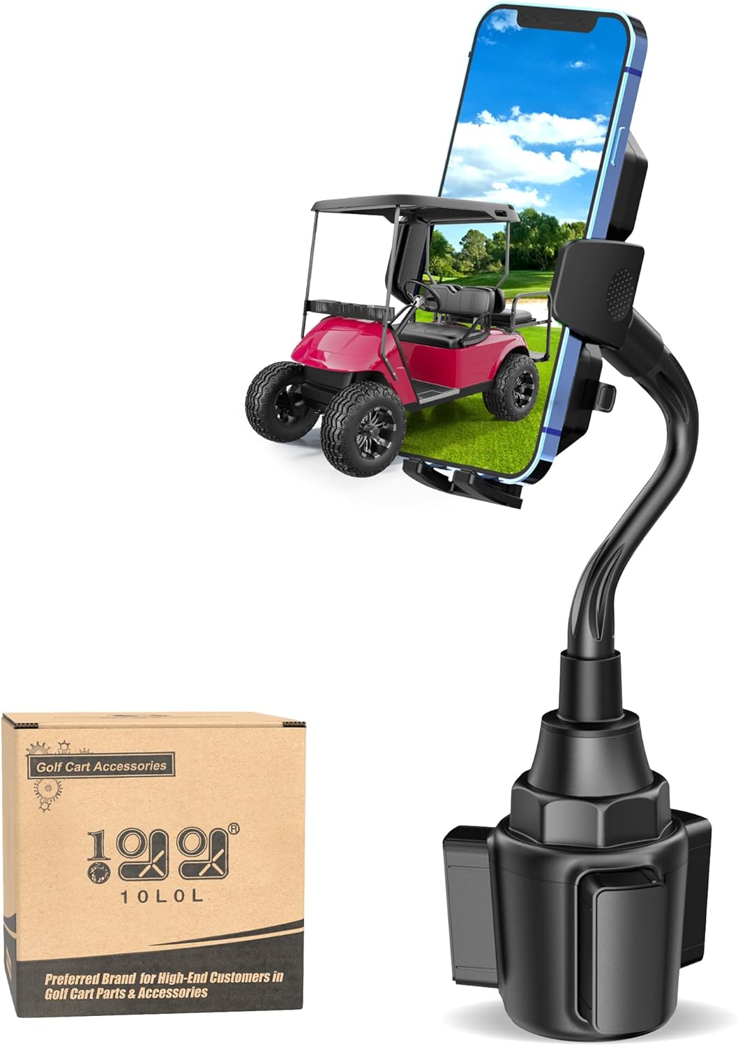 Ultra-Sturdy Golf Cart Phone Holder for 4-6.8 Phones - Non-Shaking Mount