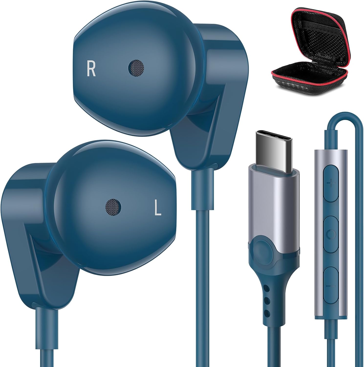 HiFi USB-C Earbuds w/ Mic & Volume Control