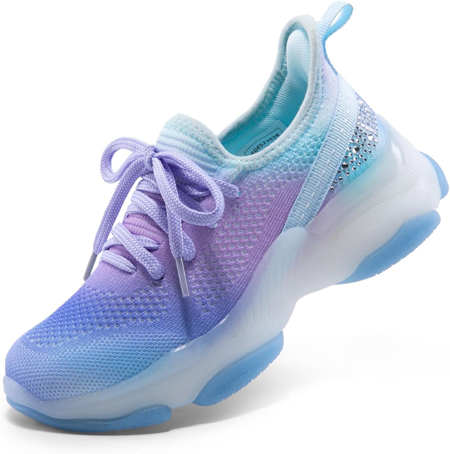 DREAM PAIRS Girls Slip-On Sneakers with Sparkle and Comfort