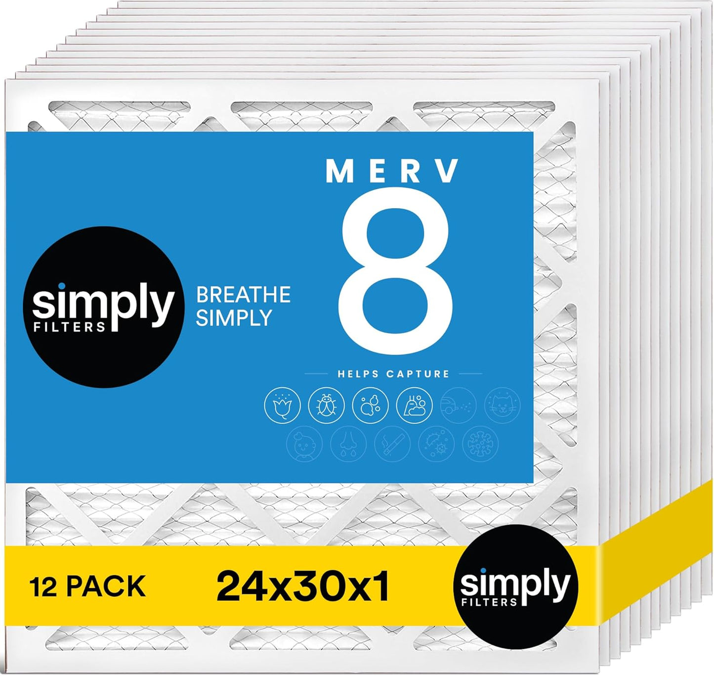 Simply 24x30x1 Air Filter for Home AC & HVAC Systems
