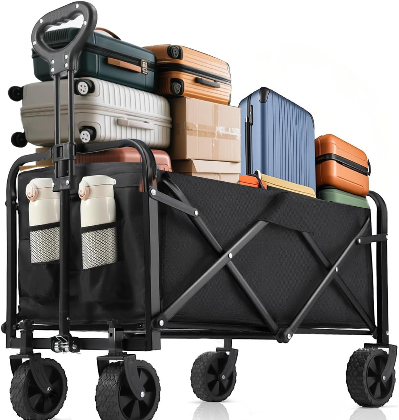 Collapsible Wagon Cart with Heavy Duty Design for All Uses