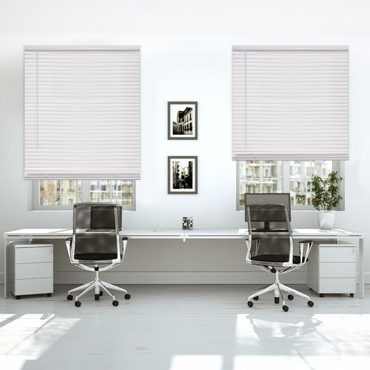 Cordless Mini Blinds by DEZ FURNISHINGS - Pearl White 34.5in W