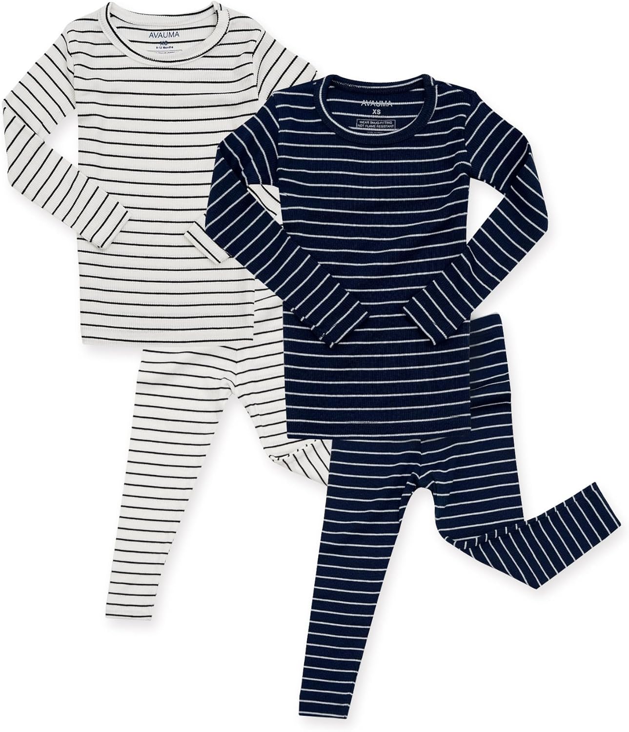 AVAUMA Stripe Pattern Baby Pajama Set for Daily Comfort