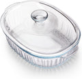 NUTRIUPS 1.9QT Oval Glass Casserole Dish with Lid for Baking